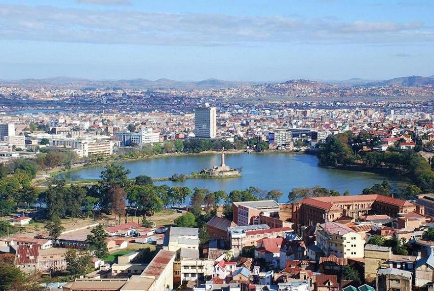 Lake Anosy in central Antananarivo, Madagascar